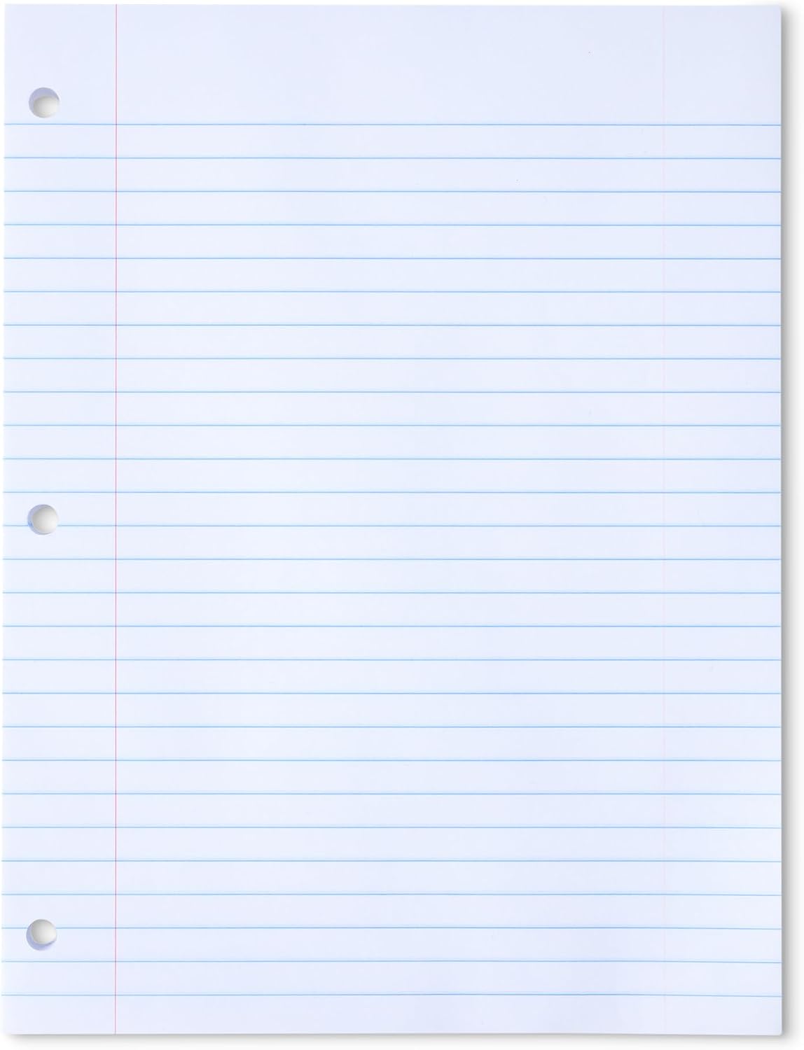 Wide Ruled Loose Leaf Paper — 100 Sheets for Grade 2, 3 & 4 Students