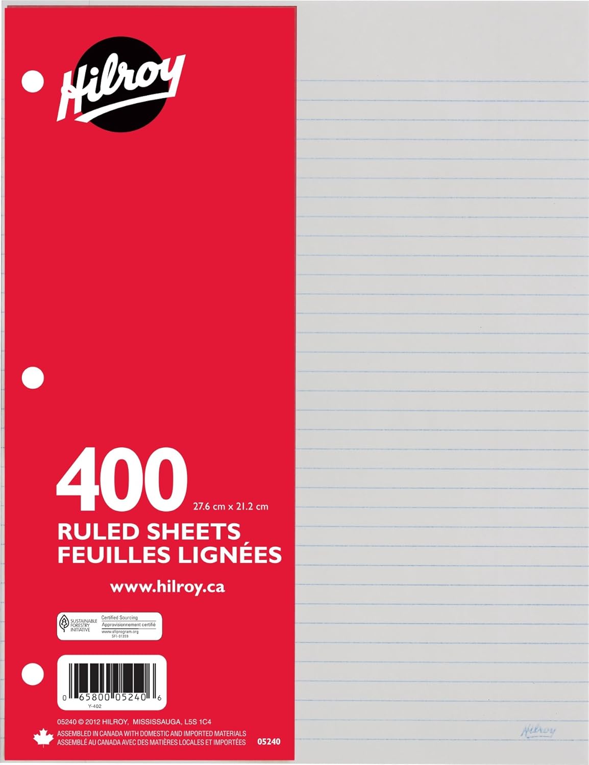 College Ruled Loose Leaf Paper — 300 Sheets for Grade 9–12 Students
