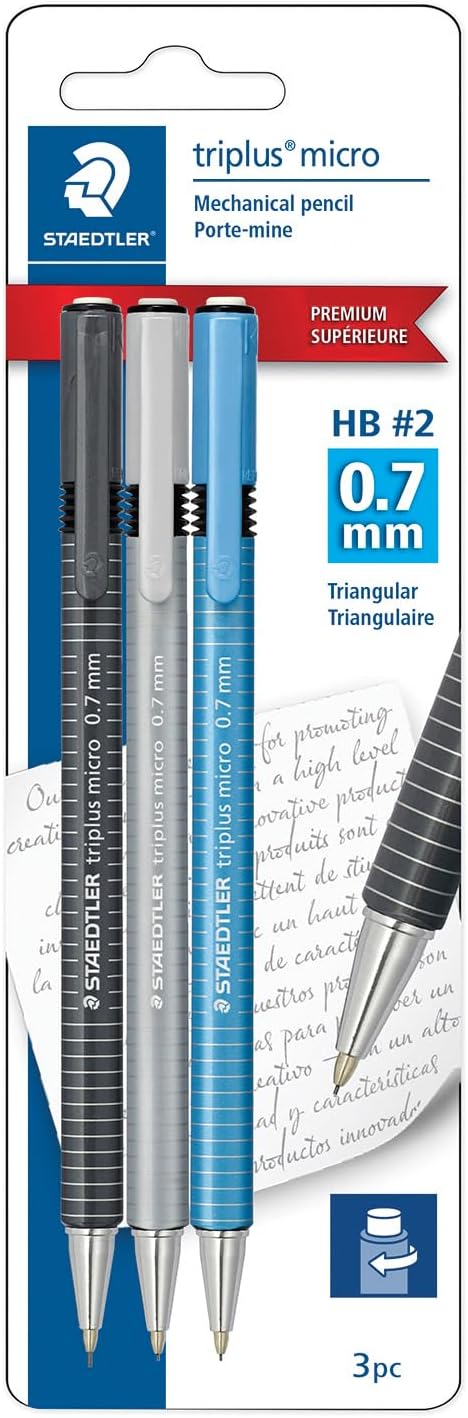 Mechanical Pencils for Students — 3-Pack, 0.5mm with Lead Refills