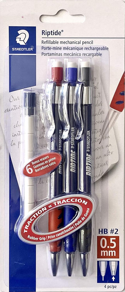 Mechanical Pencils for High School — 3-Pack, 0.5mm with Lead Refills