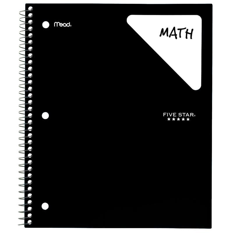 5-Subject Spiral Notebook for High School — College Ruled, 200 Pages