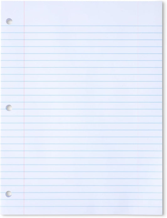 Wide Ruled Loose Leaf Paper — 100 Sheets for Grade 2, 3 & 4 Students