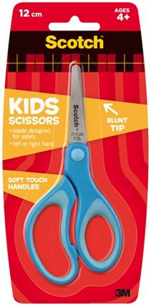 Kids Scissors — Stainless Steel Blades, Soft Grip for Grade 2, 3 & 4