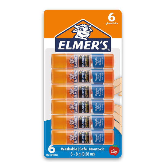 Washable Glue Sticks for Kids — 6-Pack for School Projects