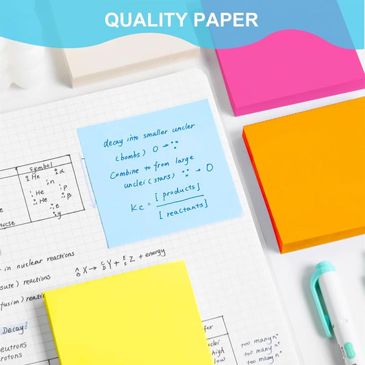 Sticky Notes for Students — 4-Pack Assorted Colors, 3x3 Inch