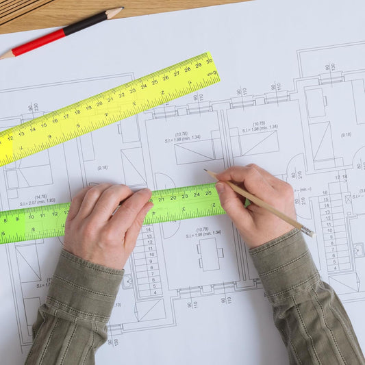 Clear Plastic Ruler for Kids — 12-Inch, Inches & Centimeters for School